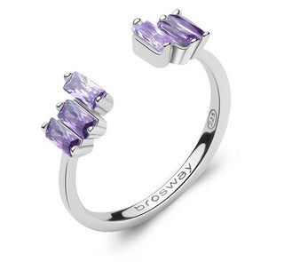 Brosway Fancy Magic Purple Sparkling Open Ring - koko: S (49-52mm)