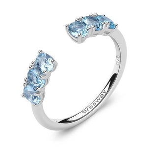 Brosway Fancy Cloud Hellblauer funkelnder offener Ring FCL13 – Größe: M (53–55 mm)