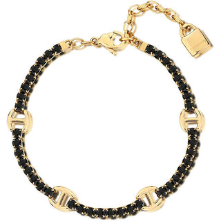 Brosway Glänsande guldpläterat armband med svart zirconia Desideri BEI079