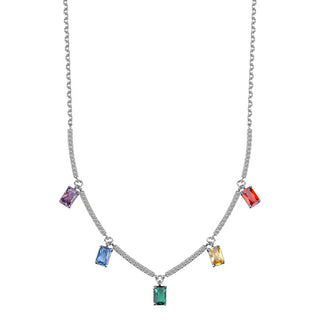 Brosway Collier pour femme avec arc-en-ciel coloré et zircone FJR03