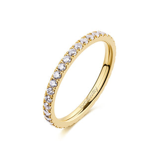 Brosway da donna placcato oro Anello con zirconi bianchi Desideri BEIA006 - Circonferenza: 54 mm