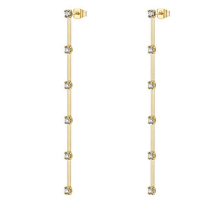 Brosway Long Gold-Plated Earrings with Transparent Zirconia Dreaming Big26 