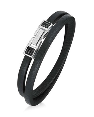 Brosway Bracelet double en cuir avec encre de zircone BIK138