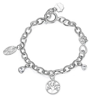 Brosway Elegante pulsera de acero con dijes de chakras BHKB116