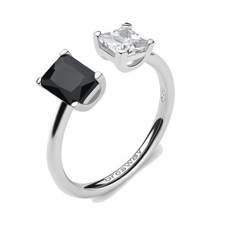 Brosway Elegante anillo abierto Fancy Mystery Black FMB10 - Talla: S (49-52 mm)