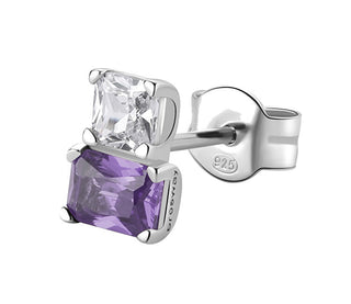 Brosway Elegantes pendientes individuales de plata con efecto fantasía púrpura mágico FMP10