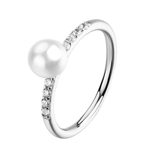 Brosway Elegante Anello In Argento Con Zirconi E Perla Fancy Infinite White Fiw177 - Circuito: 48 Mm