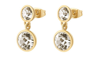 Brosway Elegantes pendientes colgantes bañados en oro con cristales Symphonia BYM173