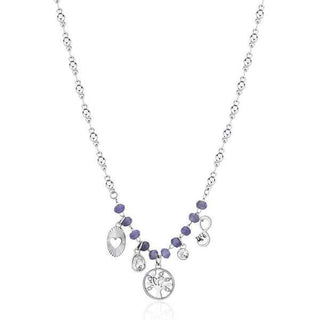 Brosway Prachtige stalen ketting met chakra kralen en hangers BHKN085