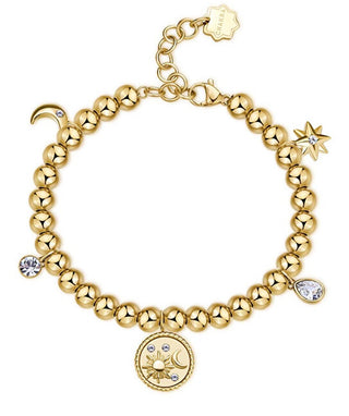 Brosway Pulsera esférica bañada en oro con dije de chakra BHKB159