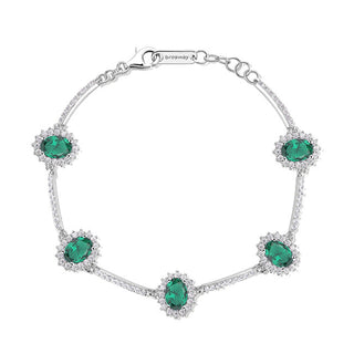 Brosway Luxus Silber Armband mit Zirkonia Fancy Life Grün FLG34