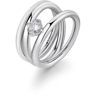Brosway Anillo de acero macizo con banda de circonitas BBN45 - Circuito: 54 mm