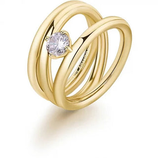 Brosway Anillo bañado en oro macizo con circonitas BBN46 - Longitud: 54 mm