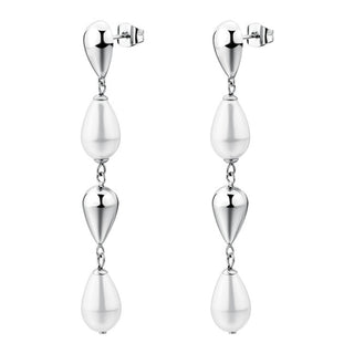 Brosway Modern Long Earrings with Artificial Pearls Perfect Bpc76 