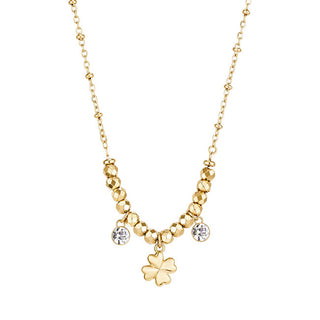 Brosway Collana Moderna Placcata In Oro Con Quadrifoglio Per Il Chakra Della Fortuna Bhkn164