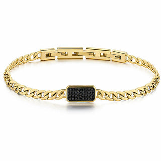 Brosway Pulsera de hombre bañada en oro con tinta de moda BIK115