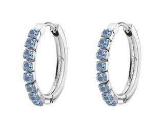 Brosway Pendientes circulares atemporales con circonitas azules Desideri BEIE018