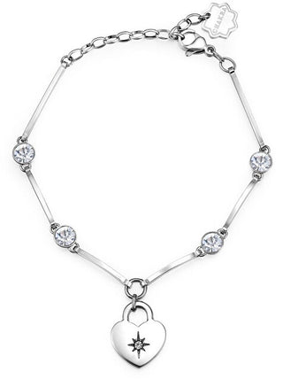 Brosway Bracelet cœur délicat en acier avec cristaux de chakra BHKB019