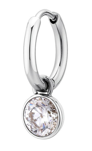 Brosway Boucle d'oreille simple en acier avec zircon 2 en 1 Chakra BHKE125