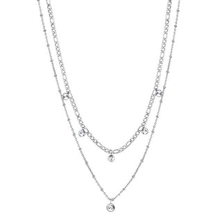 Brosway Collar doble de acero con cristales Symphonia BYM81