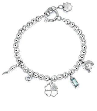 Brosway Pulsera de cuentas de acero con la suerte de los chakras BHKB114
