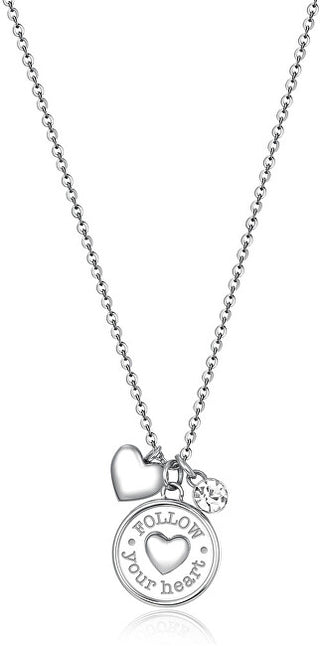 Brosway Collar de acero con forma de corazón de chakra BHKL03EN (cadena y colgantes)