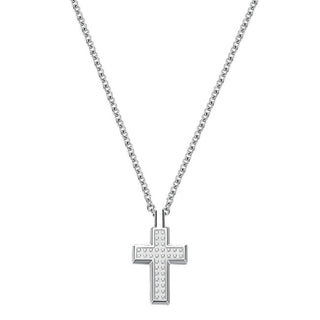 Brosway Collar de acero con cruz de bala para hombre BUL55