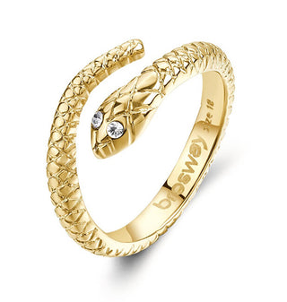 Brosway Anillo original chapado en oro con chakra de serpiente BHKR006 - Circuito: 54 mm