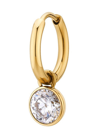 Brosway Boucle d'oreille unique dorée avec zircon 2 en 1 Chakra BHKE128
