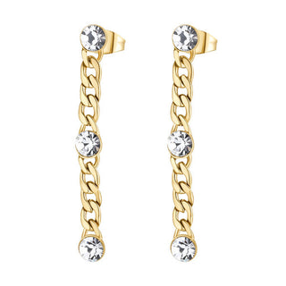 Brosway Pendientes Symphonia Crystal bañados en oro BYM90