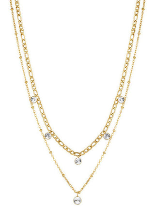 Brosway Collar doble en baño de oro con cristales Symphonia BYM82