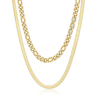 Brosway Symphonia Crystal Dubbelhalsband Guldpläterad BYM108