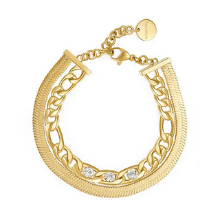 Brosway Symphonia Crystal Dubbelarmband Guldpläterad BYM112