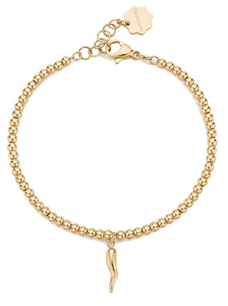 Brosway Pulsera de chakras del chile bañada en oro con cuentas de acero BHKB207