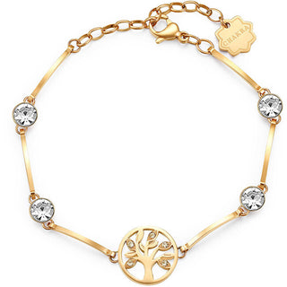 Brosway Pulsera chapada en oro Árbol de la Vida con cristales BHKB037