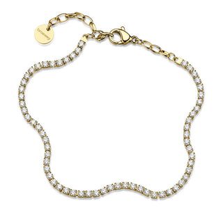 Brosway Gold-plated tennis Bracciale with clear zircons Desideri BEI110