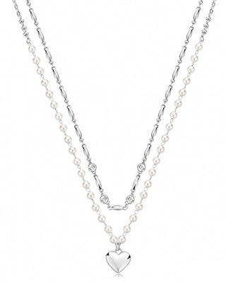 Brosway Delicado collar doble con perlas y cristales Chakra BHKN131