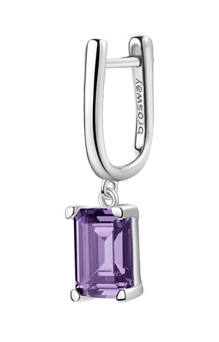 Brosway Pendiente individual de plata púrpura mágico elegante FMP11