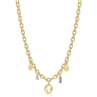 Brosway Hermoso collar chapado en oro con colgantes de chakras BHKN073
