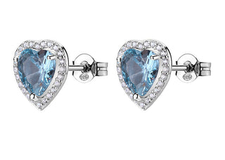 Brosway Fancy Cloud Light Blue Heart-Shaped Silver Earrings Fcl127 