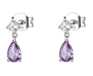 Brosway Magiska lila Cubic Zirconia Silver Drop Örhängen FMP115
