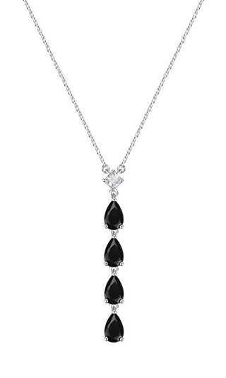 Brosway Collar misterioso negro de plata con circonitas cúbicas FMB115