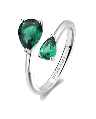 Brosway Anillo abierto en plata fantasía verde vida FLG114 - Circuito: 52 mm