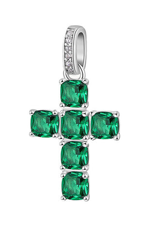 Brosway Cruz colgante de plata con circonitas Fancy Life Green FLG115