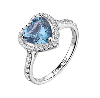 Brosway Anello Cuore In Argento Con Zirconi Cubici Fancy Cloud Light Blue Fcl128 - Circuito: 56 Mm