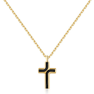 Brosway Collier croix plaqué or intemporel BBC08