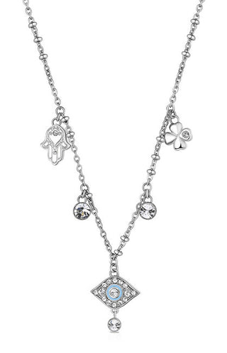 Brosway Elegante stalen ketting met chakra-hangers BHKN097