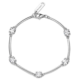 Brosway Pulsera de plata con circonitas cúbicas blancas infinitas y elegantes FIW05
