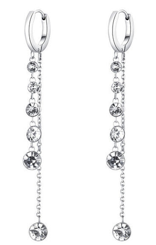 Brosway Pendientes largos de purpurina con cristales Symphonia BYM87