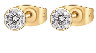Brosway Pendientes brillantes de acero bañados en oro Chakra BHKE049